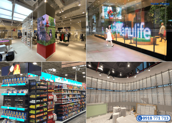 lắp đặt màn hình led siêu thị