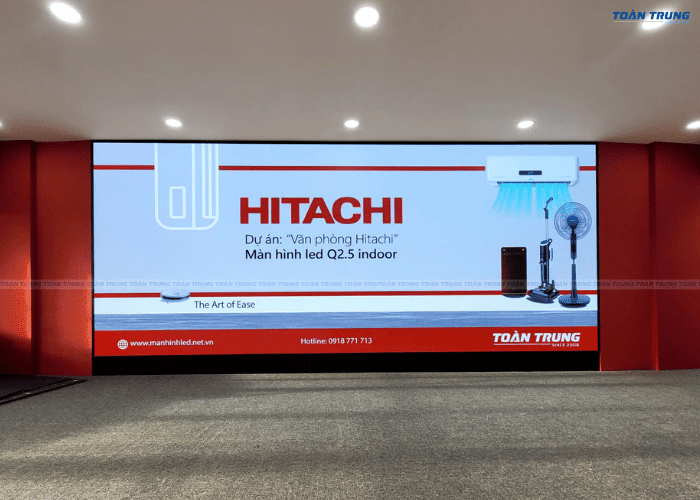 Lắp đặt màn hình led P2.5 trong nhà tại văn phòng Hitachi