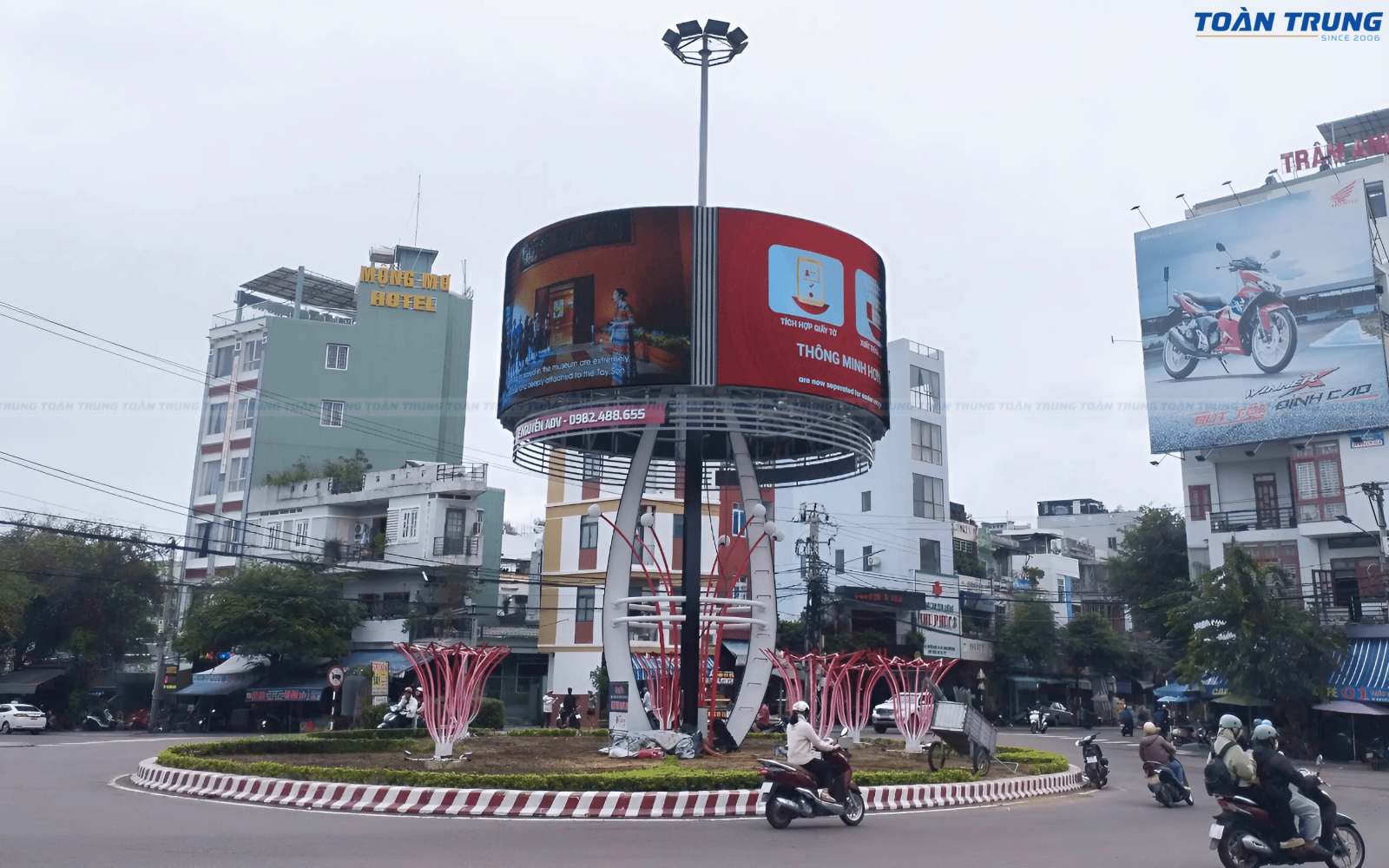 lắp đặt pano led quảng cáo ngoài trời