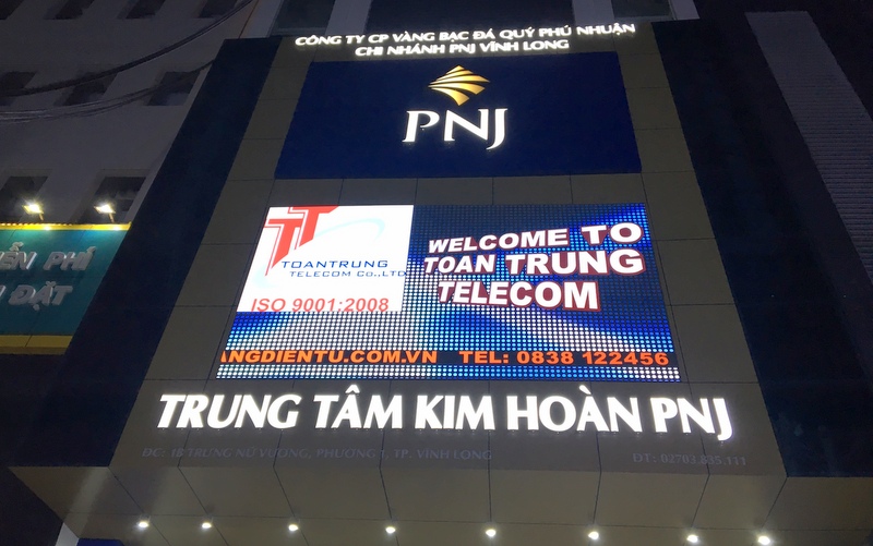 Màn hình LED P4 Outdoor - PNJ Vĩnh Long