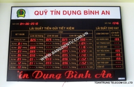 Bảng điện tử quỹ tín dụng Bình An